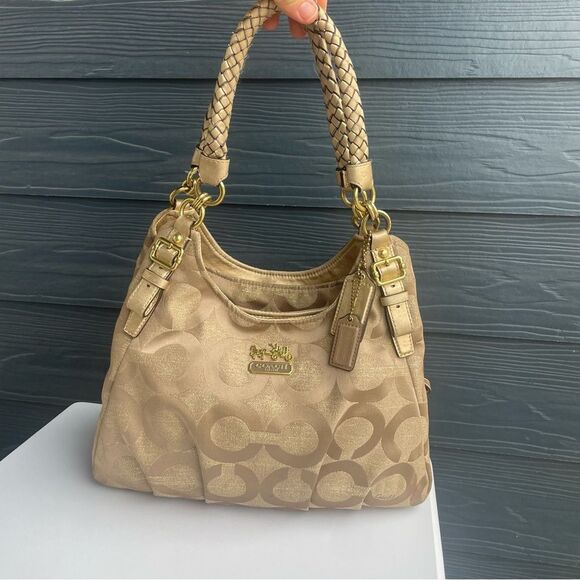 Coach Madison Maggie Ashley Shimmer Op Art Signature Satchel Phoebe Edie - Picture 1 of 10